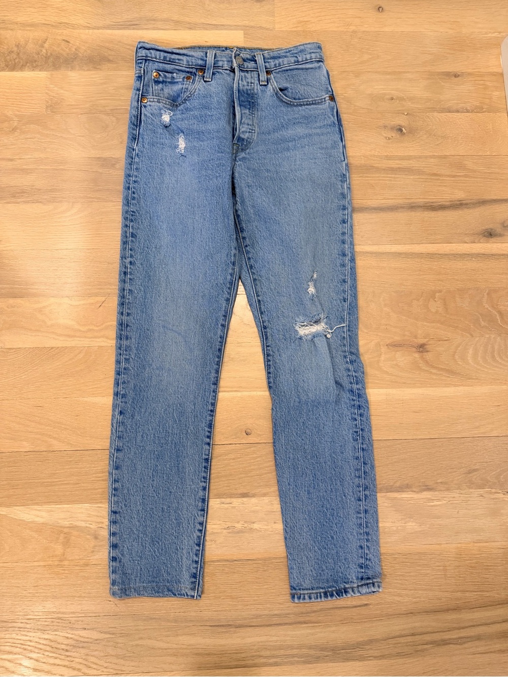 Levi's 501 Light Blue Straight Leg Jeans
